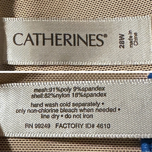 New CATHERINES Blue Tiered Ruffle Crochet Swim Dress Lace Swimsuit NWT Wmns 28W - Picture 13 of 16